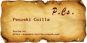 Peszeki Csilla névjegykártya